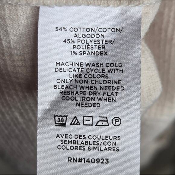 LOFT Outlet Bone White Flutter Sleeve Blouse Soft Cotton Poly Blend Size Medium - Picture 6 of 6